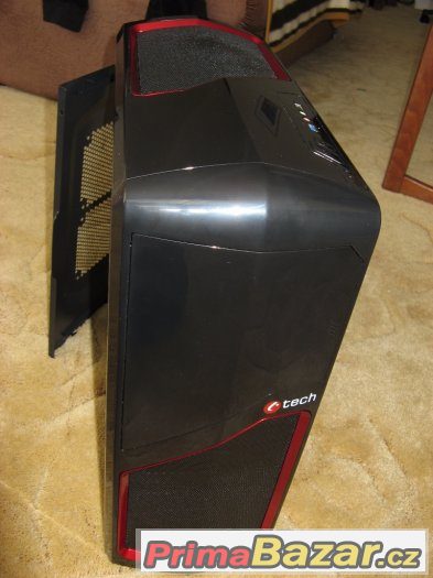 PC case C-Tech Ladon, GC-04 (černo/červená) – fotografie 1