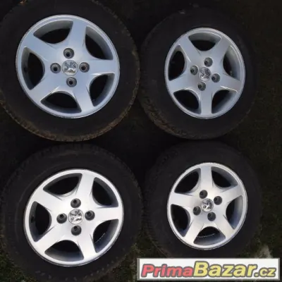 Alu disky 14" 4x108 P. 206 BBS, zimní pneu 175/65