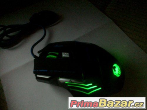 Herní USB myš optická LED, 5500 DPI, 7 tlačítek – fotografie 5
