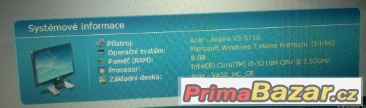 Výměna ACER V3-571G / i5 / 8GB / 1000gb / s grafikou  2GB / – fotografie 5