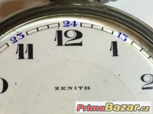 Prodám luxusní starožitné stříbrné kapesní hodinky ZENITH – fotografie 2