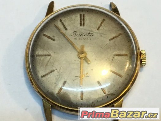 Prodám staré pozlacené Ruské hodinky RAKETA – fotografie 1