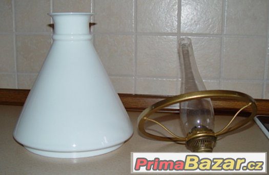 Petrolejová lampa - hořák, držák, stínítko, cylindr - 6x – fotografie 4