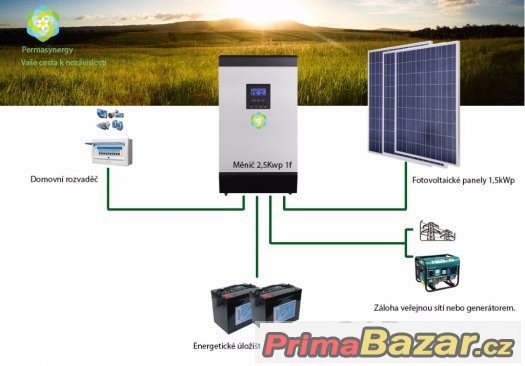Ostrovní fotovoltaická elektrárna 1,5kWp – fotografie 1