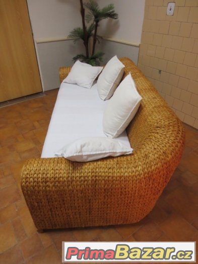 Exotická sedací souprava z banánovníku. 3+1+taburet+stolek – fotografie 5
