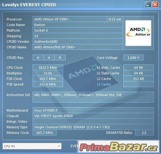 AMD Athlon XP 2500+ Barton AXDA2500DKV4D sc.462 FUNKČNÍ – fotografie 4