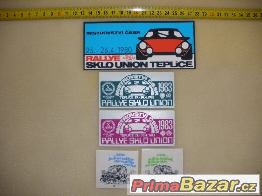 RALLYE SKLO UNION 1980, 1983 - set 5ks samolepek. – fotografie 3