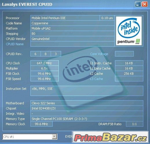 Prodám funkční notebook Clevo 322 Series – fotografie 4