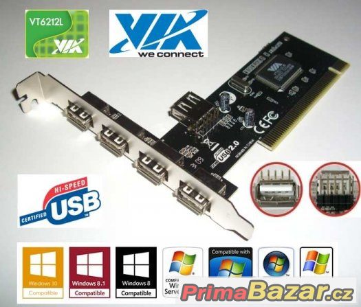5 USB porty navíc - USB řadič se pěti sloty USB2.0 – fotografie 1