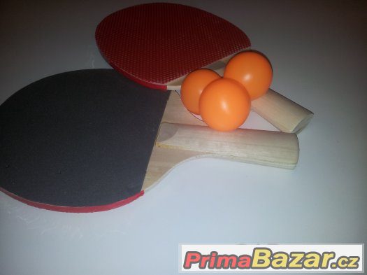 Pingpongový set 2 pálky a 3 míčky – fotografie 2
