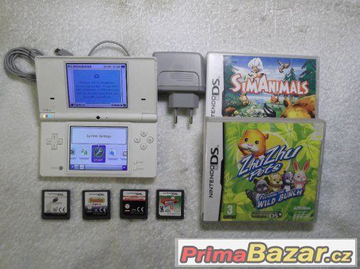 Nintendo DSi - Bílé + 6 x hra - Použité. Funkční-Více fotek – fotografie 1