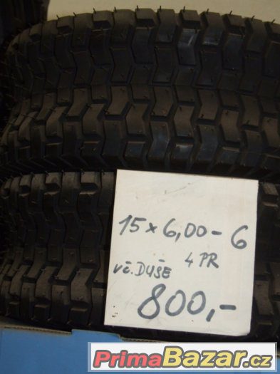 Pneu pro sekačku 15 x 6,00 - 6 vč. duše – fotografie 1