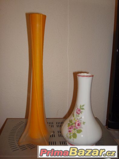 2 x váza sklo a porcelán – fotografie 1