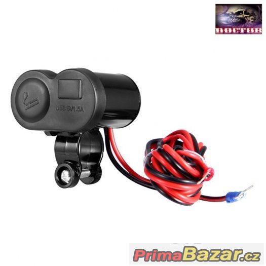Voděodolná 12V moto nabíjčka s 1x USB,vypínač. – fotografie 2
