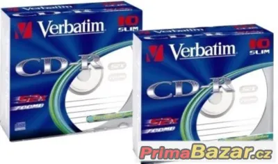 2x Verbatim CD-R 700MB 52x, AZO, slim box, 10ks v balení