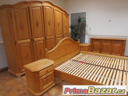 Masivní dřevěná kompletní ložnice selská. Medová barva – fotografie 4