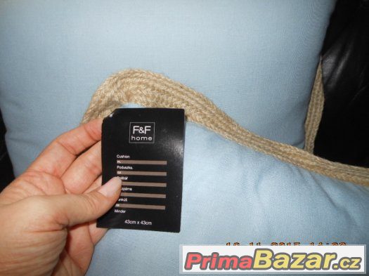 2x POLŠTÁŘ-zn.F/F HOME-NEBESKY MODRÝ S REŽNÝM LEMOVÁNÍM-NOVÉ – fotografie 5