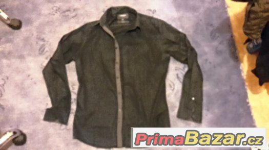 Pánská košile SLIM FIT černá jako NOVÁ – fotografie 1