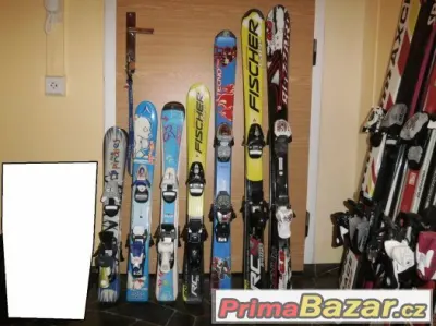 Použité zachovalé lyže vč. vázání 70cm - 120 cm
