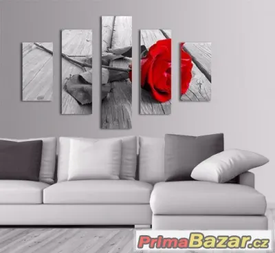 Obraz  RŮŽE ČB - pětidílný - velikost 100x70 cm