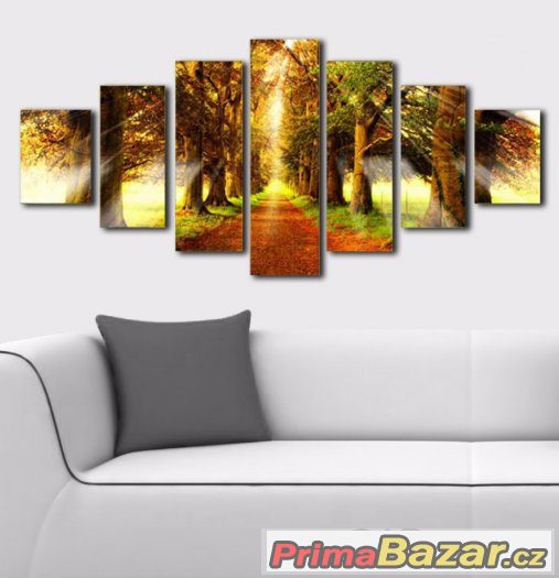 Velký obraz - sedmidílný - PROCHÁZKA ALEJÍ - 210x100 cm – fotografie 1
