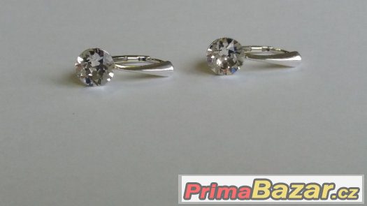 Stříbrné náušnice se swarovski xirius, crystal, nové – fotografie 2