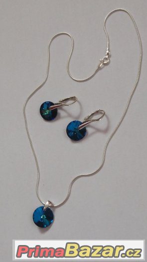 Stříbrný set se Swarovski Xilion, NOVÝ – fotografie 2