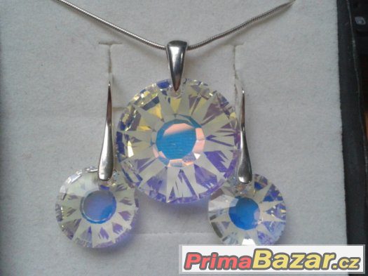 Stříbrný set se Swarovski Sun Pendant, nový – fotografie 2