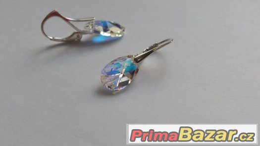 Stříbrné náušnice se Swarovski Elements, kapka, nové – fotografie 2