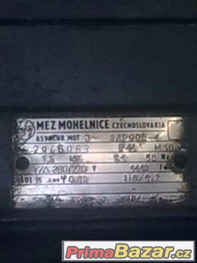patkový elektromotor MEZ Mohelnice 380v,1,5kw, – fotografie 2