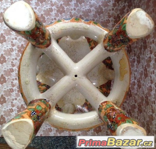 Veliký CHINA stolek cca výška 45 cm - průměr 25-30 cm – fotografie 2