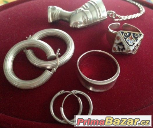 Ag 925/1000 stříbrné puncované masivní kruhy cca 3 cm průměr – fotografie 4