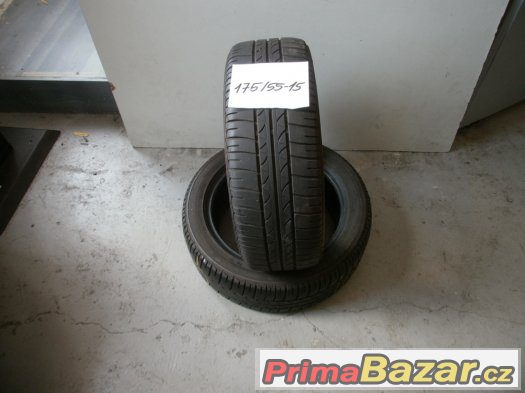 Prodám 2 x letní pneu Bridgestone 175/55-15 – fotografie 1