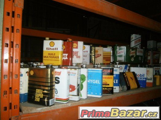 Sbírka plechovek od oleje, Castrol, Mobiloil, BP, Shell atd. – fotografie 5