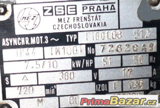 Elektromotor 7,5 KW - 720 ot/min, MVE – fotografie 2