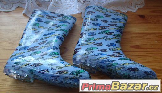 Bleděmodré gumáky s obrázky vel. 33. – fotografie 3
