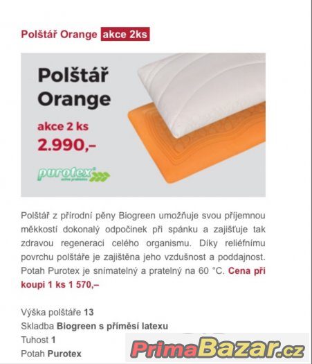 Polštář Orange pro zdravé spaní - značka UNAR – fotografie 5