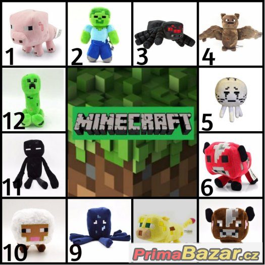 MINECRAFT PLYŠOVÉ FIGURKY 14 DRUHŮ – fotografie 1