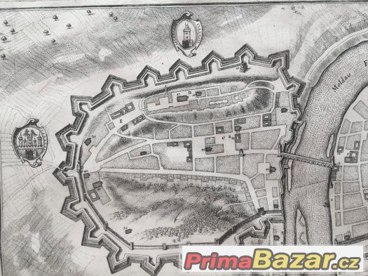 PRAHA rytina z roku 1650 originál Merian – fotografie 4