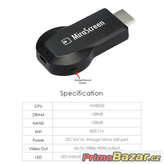 MiraScreen NOVÉ -  ( Miracast/AirPlay/DLNA ) – fotografie 5