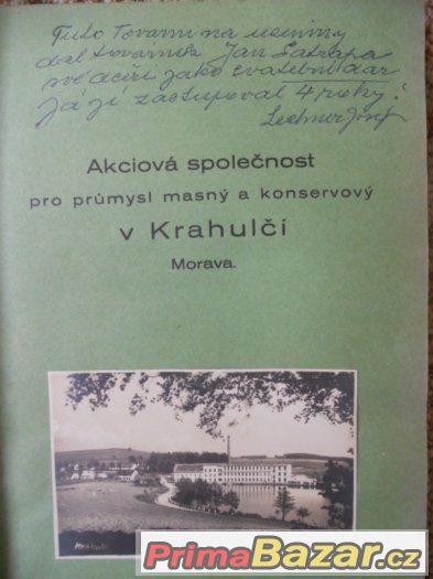 Továrna na uzeniny v Krahulčí, Morava, staré fotky, etikety – fotografie 3