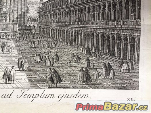 Canaletto Benátky, rytina Visentini z roku 1735 orig. – fotografie 3