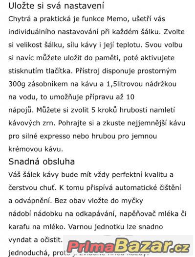 Novy kavovar Saeco – fotografie 5