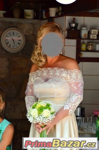 překrásné šaty s krajkou, svatební,ples,maturita 42/L – fotografie 2