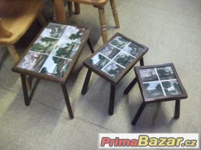 3x stoleček, cena za celou sadu 1800,-Kč