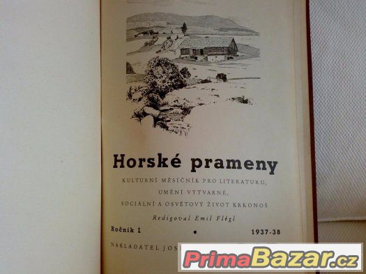 Horské prameny Krkonoše rok1937-1938 ,1.vydání – fotografie 1