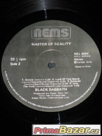 Prodám LP Black Sabbath – Master Of Reality – fotografie 4