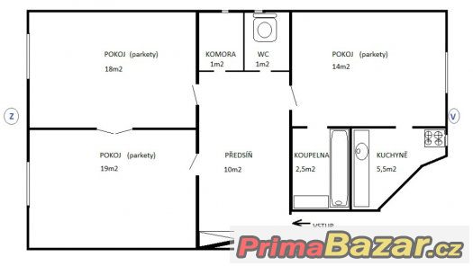 OV, 3+1 s původními prvky, k rekonstrukci, Praha 5 - Smíchov – fotografie 3