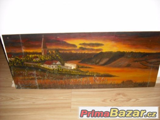 Malovaný obraz Orlík 1982 Alfréd Pecina – fotografie 3