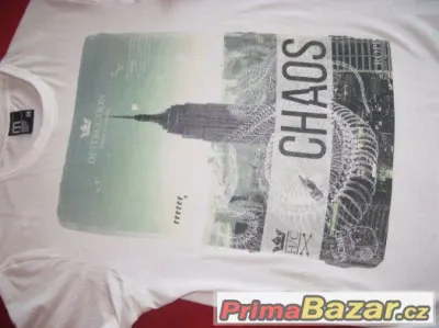 Pánská bílá značková trika GROPP, NIke, Reserverd,XL